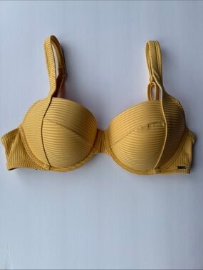 PINK Victoria's Secret Yellow Ribbed Underwire Bra NWT